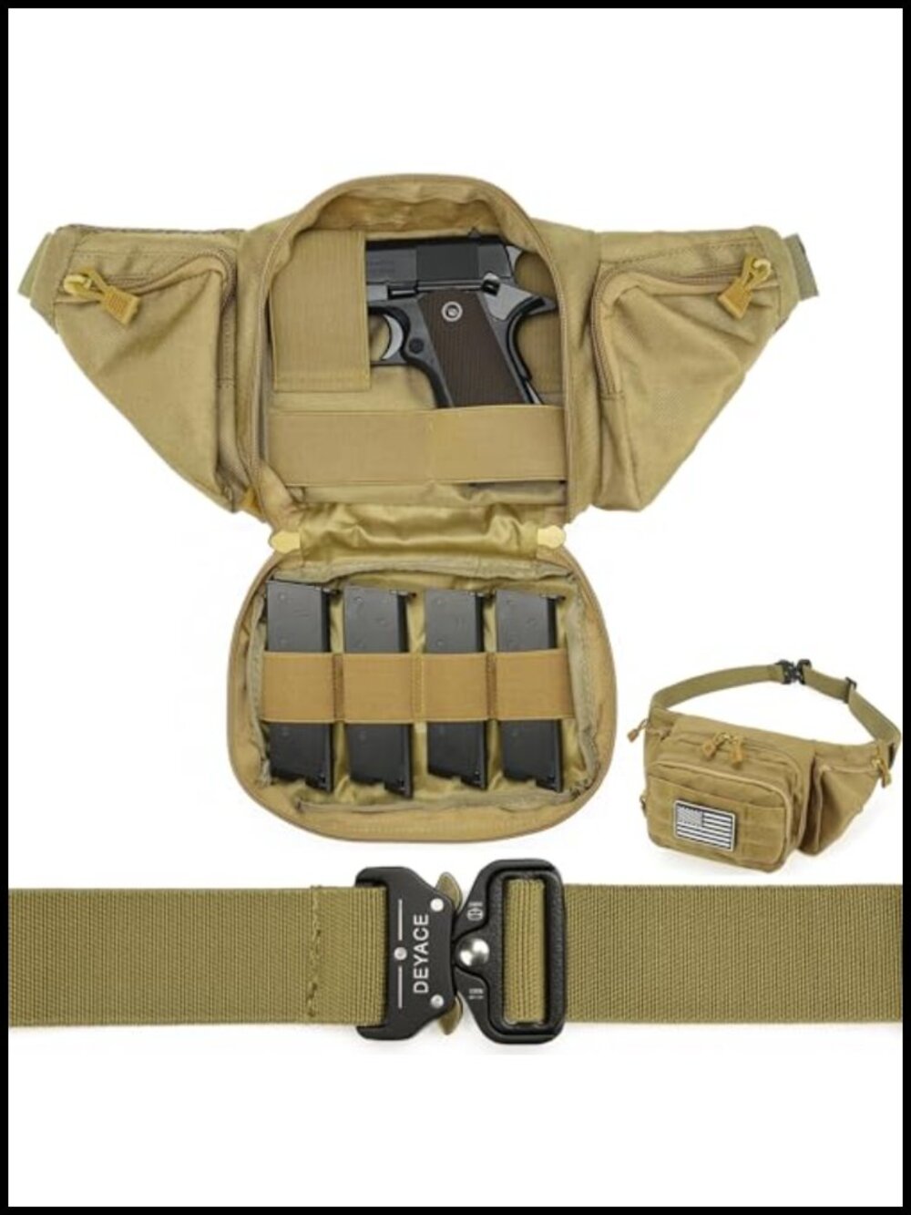 Tactical Concealed Carry Fanny Pack Quick Release Metal Buckle Waist Bag